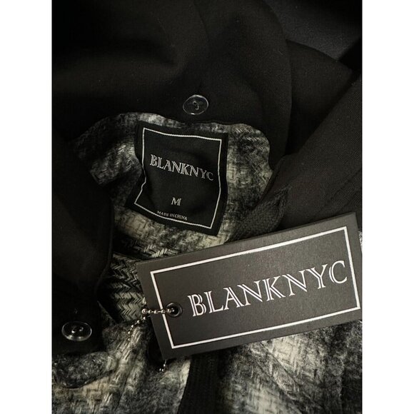 Blank NYC Size M Hooded Plaid Shirt Jacket Billingsgate Shacket Long Sleeve NWT - Picture 7 of 9